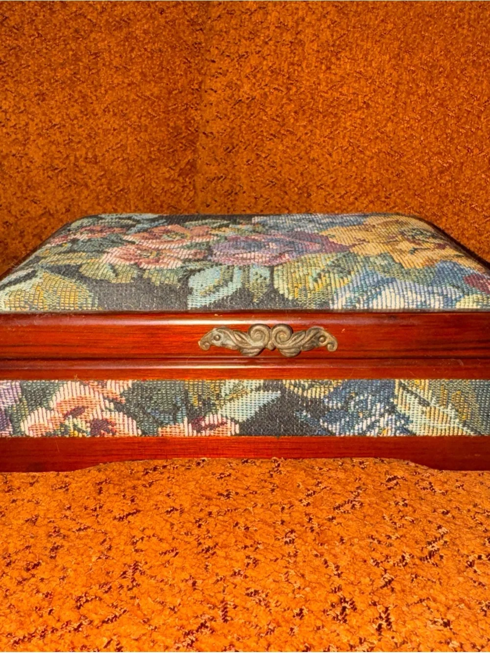 Floral Tapestry Jewelry Organizer Box in Multicolor